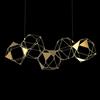 Illuminati Lighting LUCCIOLA PRO 5 Sospensione lineare con triangolo in metallo ottone LED 3000k 24 w, 1920 LM, L75x30xh150, dimmerabile