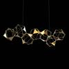 Illuminati Lighting LUCCIOLA PRO 7 Lampada a sospensione lineare con triangolo in metallo, ottone, led 3000k 33,6w, 2688 LM, L94,5x32,5xh150, dimmerabile