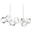 Illuminati Lighting LUCCIOLA PRO 7 Lampada a sospensione lineare con triangolo in metallo, acciaio inossidabile led 3000k 33,6w, 2688 LM, L94,5x32,5xh150, dimmerabile