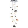 Illuminati Lighting Lampada a sospensione ATOMO, 14 luci, colori misti, LED 80,4W, 6432 LM, 3000K, dimmerabile, ø 60 h 300cm, dimensioni sfera dia. 10-12-20cm