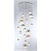Illuminati Lighting Lampada a sospensione ATOMO, 27 luci, colori misti, LED 136,8W, 6000LM, 3000K, dimensioni sfere dia. 10-12-20 cm, dimmerabile, ø 85 h 400cm