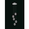 Illuminati Lighting Lampada a sospensione DIAMANTE, acrilico trasparente, montatura cromata, LED 21W, 3000K, LM 1785, diam.32 H150 cm, dimmerabile