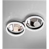 Illuminati Lighting Lampada da soffitto REGINA, acrilico trasparente, nero opaco + struttura cromata, LED 40 W, 3000K, LM 3200, CRI 90, L.64 P31 H 12 cm, dimmerabile