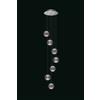 Illuminati Lighting Lampada a sospensione DIAMANTE, acrilico trasparente, montatura cromata, LED 29,4 W, 3000K, LM 2499, diam.35 H150 cm, dimmerabile