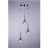 Illuminati Lighting GIOIELLO, Lampada a sospensione 3 luci , Cristallo trasparente, Cromo, LED 18W, 3000K 1080LM, D.33CM H151cm