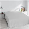 Italian Bed Linen Lenzuolo Sopra MAX COLOR Matrimoniale Maxi 270x300 cm, 100% Cotone Made in Italy - Lenzuola Letto Matrimoniale Maxi in Tinta Unita - GRIGIO CHIARO