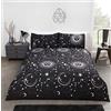 Rapport Home Set copripiumino per letto matrimoniale, in policotone, motivo celestiale, colore: Nero