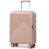 WITTCHEN Valigia da Cabina Trolley Bagaglio a Mano Valigia a rotelle Valigia piccola Trolley guscio duro in policarbonato resistente 4 ruote gemelle TSA serratura a combinazione GL Style rosa cipria