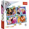 Trefl - Happy Disney World - Puzzle 4 in 1, da 35 a 70 pezzi - Il nostro magico incanto, Frozen, Alice nel paese delle meraviglie, Il re leone, Per bambini dai 4 anni