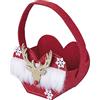 Villa d'Este Home Tivoli Sacchetto Cuore Natalizio Rosso con Renna in Feltro 14x8,5xh.10,5 cm, Xmas