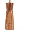 DeroTeno Macina Pepe, Macinapepe Regolabile in Acciaio Inossidabile, Legno di Acacia, Altezza 16,5 cm, Diametro Inferiore: 5 cm, Diametro Superiore: 4,5 cm (il Vassoio NON é incluso)