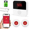 ChunHee Senior Emergency Call Button Tuya WiFi Smart Senior Emergency Call Bell Alert System for Elderly Patients Disabled, Children 2 SOS Emergency Call Button 1 Receiver (only supports 2.4GHz Wi-Fi)