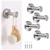DINGFENG DIGNFEG Ganci per Asciugamano da Parete 4Pezzi Acciaio Inox - Appendiabiti Impermeabile per Bagno/Doccia, Appendiacapetti, Cucina & Soggiorno