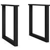 Skraut Home - Supporto - Piedi - Cavalletto - a forma di U - Gambe del tavolo in legno massello - Soggiorno - Sala da pranzo - Scrivania - Laccato Nero - 70 x 71 cm