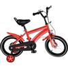 SABUIDDS Bicicletta per bambini da 14 pollici, per 4 - 6 ragazzi e ragazze, regolabile in altezza, con ruote di supporto e stabilizzatori, basso livello, freni anteriori e posteriori, rosso