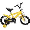 SABUIDDS Bicicletta per bambini 14, per bambini da 3 a 6 ragazzi, con ruote di supporto e stabilizzatori, freni a mano, pneumatici in gomma, volante, altezza regolabile, colore giallo