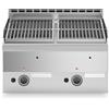 Ristosubito Griglia pietra lavica in acciaio inox 2 zone di cottura MDLR Modello F6060GRLIT