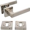Amig - Set di Maniglie per Porta Mod.Cadice - Maniglie con Bocchetta, Design Elegante e Impugnatura Ergonomica - 52 x 124 mm - Alluminio - Satinato