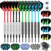 CareGames Freccette Punta in plastica,12pcs Freccette,24 alette per freccette,50 Punte Morbide di Freccette,Freccette soft,Darts