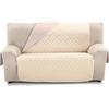 Martina Home Copridivano imbottito reversibile Ambar 4 posti Beige Lino