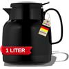 Helios Mondo Push caraffa in plastica, plastica, Nero, 1,0 L