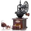 YUEHUA Macinacaffè, macinacaffè manuale, in stile retrò, in legno e ghisa, per chicchi di caffè