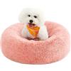 FEANDREA Cuccia Cane Interno a Ciambella, Peluche, Diametro 70 cm | Lettino per Animali Domestici, Cuscino Sfoderabile e Lavabile, Rosa Terracotta, Collezione BOBBEE PGW039P01