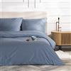 VEL VET HOME VelvetHome Deluxe Set Copripiumino Singolo 155x220 e Federa 80x80 100% cotone traspirante certificata Oeko-Tex Biancheria da letto 155x220cm di alta qualità con chiusura lampo 2 pezzi Blu jeans