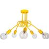 Light Home LH Light-Home Edison 5 Lampadario da Soffitto Industriale - Lampadari Moderni Per Soggiorno Camera da Letto e Cucina in Metallo - a 5 Luci - E27 - Giallo