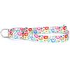 haoyueer Collare martingala regolabile in nylon resistente per cani maschi e femmine per passeggiata e addestramento (M: 36-45 cm, fiore di pavone bianco)