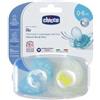 Chicco Succhietto Air Luminoso in Silicone 0-6 Mesi - 2 Pezzi
