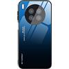 SEAHAI Cover per Huawei Nova 8i / Honor 50 Lite Cover, Custodia Protettiva Ultra Sottile ed Elegante in Silicone TPU Flessibile, Vetro a Colori Sfumato AntiGraffio Antiurto Case, Blu Elegante