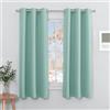 PONY DANCE Tende Oscuranti per Interni 2 Pezzi L106 x A158 cm | Verde Chiaro, Termiche Isolanti, per Cameretta Bambini, Corte, con Anelli, Privacy, Anti-UV, Facile Lavaggio, Blackout