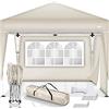 tillvex Gazebo 3x3m impermeabile | Gazebo pieghevole pop-up regolabile in altezza | Tenda da giardino protezione UV 50+ | Tenda Padiglione con borsa (Beige - con 2 Laterali)