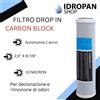 Filtro a Cartuccia Carbon Block 2,5 x 9-7/8 - 10 Micron per Declorazione e Rimozione Odori