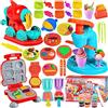 MUOIVG Formine per Plastilina, 51 Pezzi, Giochi per Bambini 2-10 Anni, Accessori, regalini fine Festa Compleanno per Ragazzo, Pasta da Modellare, 12 vasetti