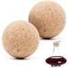 Cisolen 2 tappi a sfera in sughero in legno per bottiglie di vino, tappi di ricambio per bottiglie di vino e birra da 6,1 cm