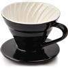 Fangehong Filtro per Caffè in Porcellana, Portafiltro per Caffè, Tazza Filtro per Caffè in Ceramica, Riutilizzabile Tazzina Filtrante Contenitore per Caffè Manuale da 2-3 Tazze (Nero)