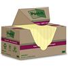 Post-it Foglietti Super Sticky Riciclati, Confezione da 12 Blocchetti, 70 Fogli per Blocchetto, 47.6 mm x 47.6 mm, Giallo - Foglietti Super Adesivi in carta riciclata al 100%