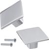 Aerzetix - C41441 - Set di 2 pomelli quadrati per porte di mobili 38x38x21mm - maniglia bottone armadio cassetto decorazione interno arredamento cucina soggiorno - in metallo - finitura cromo