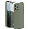 SURPHY Cover Compatibile con iPhone 13 Pro (6,1), Custodia in Silicone con Protezione Individuale per Ogni Lente, Full Body Case (Verde)