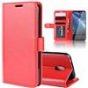 MINGFENG STORE MFENG Store cases R64 Texture - Custodia a libro orizzontale in pelle per Nokia 2.2, con supporto e scomparti per carte di credito e portafoglio (nero) (colore: Rosso)