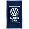 BRISA VW Collection - Volkswagen Asciugamano per Spiaggia, Bagno, Sauna e Telo Mare nel Design del Camper T1 Bus (Parking Only/Blu)