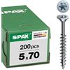 SPAX Vite universale, 5 x 70 mm, 200 pezzi, Filetto parziale, Testa svasata, T-STAR plus T20, 4CUT, WIROX - 0191010500705