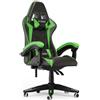 Bigzzia - Sedia Gaming, Sedia Girevole ergonomica, pu Poltrona Racing (Nero) (Verde) - Verde