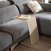 MILUKA Tavolino Salotto Moderno | da divano o Letto, per mangiare o per PC | Tavolo a Forma di C, per Soggiorno, in Metallo (Taupe)
