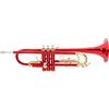 GEWA Roy Benson Bb Trumpet TR-101R (alesaggio ML, valvole in acciaio inossidabile, leadpipe in ottone dorato, design elegante, in custodia rettangolare leggera, con funzione di zaino), rosso