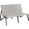 GROSFILLEX Offerta Sunset divano lounge relax 2 posti nero vulcanico telo grigio t30 (minimo 2 pezzi)