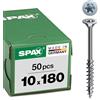 SPAX T-TAR plus 191011001805 - Viti per costruzioni in legno, a testa svasata, filettatura parziale, 4CUT, WIROX A3J, 50 pezzi, 10,0 x 180 mm