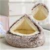 SEDOXX Donut Cave Gatto Letto Gatto Divano Letto Pet Calming House Peluche Peluche Sacco Coperta Rotonda Gatto Cane Letto per Gatti Coperto Gattino Cucciolo Pet Cuscino Letto Felpato, 35 cm, Caffè